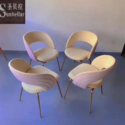 China Modern Wholesale Luxury White Velvet Fabric Dining Chairs Modern Gold Metal Legs Hotel Chair Restaurant Home Furniture for sale