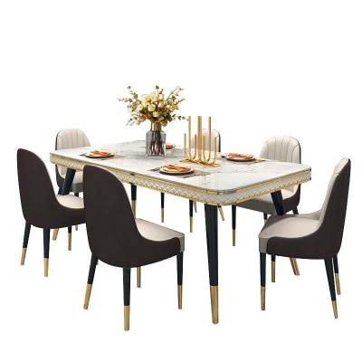 China Modern Dining Chairs Wood Legs Luxury Gold Cover Modern Dining Room Furniture Steel Leather Chairs For Cafe Restaurant for sale