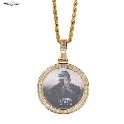 China Hiphop Zhejiang Iced Out Wand CZ Picture Pendant Customize Photo Pendant Necklace for sale