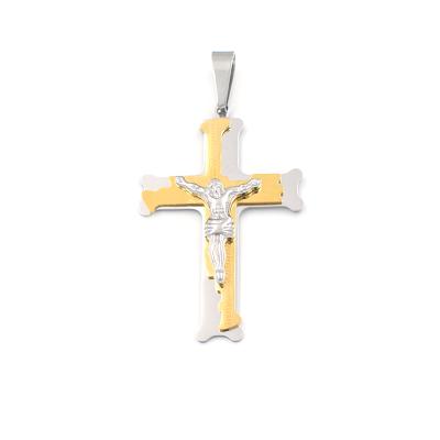 China Other factory 2021zhejiang gold plated jewelry 14k 18k 20k 24k wholesale stainless steel cross pendants for necklace making for sale