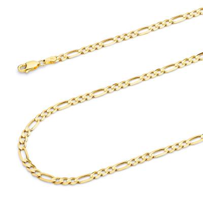 China Wholesale Dubai New 24k 14k Hiphop Stainless Steel Chain Gold Plated Figaro Chain Design For Men And Women for sale