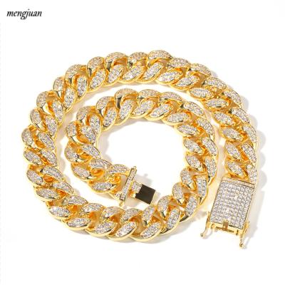 China Hiphop Zhejiang Hip Hop 20mm Cuban Link Chain 18K Gold Thick Miami Chain Iced Out CZ Necklace Zirconia Bling Jewelry for sale