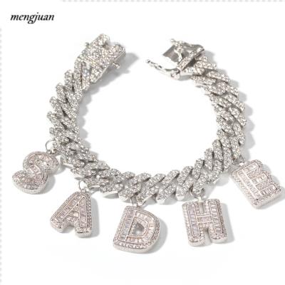 China Custom Hiphop Zhejiang Wand Letter Charm Bracelet DIY Name Initial Necklace Personalize Hitter Jewelry Dropshipping Wholesale Price for sale