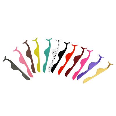 China Durable Customized Professional Metal Eyelash Tweezers Stainless Selling Branded Logo for sale