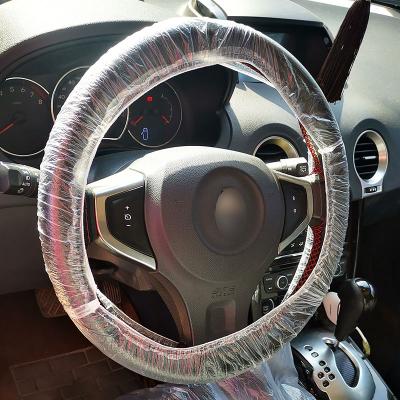 China Perfectly fit disposable transparent PE plastic steering wheel cover for sale for sale