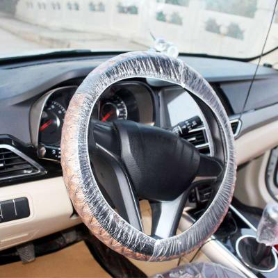 China Perfectly Fit Promotion Hot Selling Plastic Pe Car Steering Wheel Cover for sale