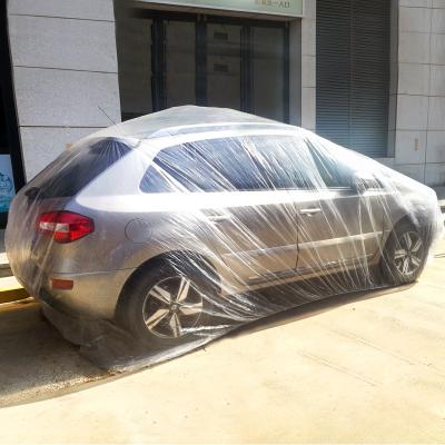 China Hot Sale Special Customized Transparent Disposable Plastic Pe Car Covers for sale