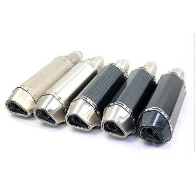 China Stainlsess GP Motorbike Muffler Carbon Exhaust Motorcycle Exhaust System Steel Pipe for sale