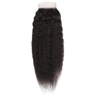 Κίνα Shedding-Free Remy Hair Kinky Straight Lace Closure for Straight Kinky Hair Extensions προς πώληση