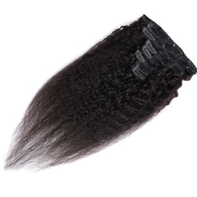 China 100% Human Hair Clip In Extensions Good Kinky Straight Natural Hair Extension Te koop