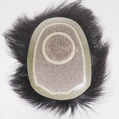 China Small/Large/Average Size No Problem Get 100% Human Hair Men Toupee with 60 Lace Mesh for sale