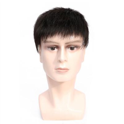 China Left Design Swiss Lace Base Men's Toupee with Thin Skin Openings and 100% Human Hair Te koop