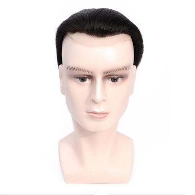 China Light Density Remy Hair Men's Toupee Full Hand Tied Technique Swiss Lace Hair System for sale