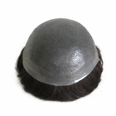 China Men Hair Pieces Indian Remy Human Hair Toupee with 100% Virgin Cuticle Aligned Hair for sale