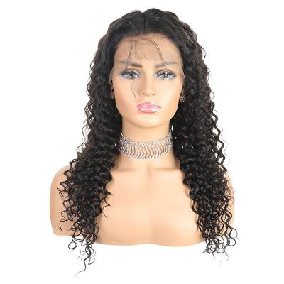 China 150% 180% Density Curly Deep Wave Frontal Wig with Human Virgin Hair Natural Women for sale