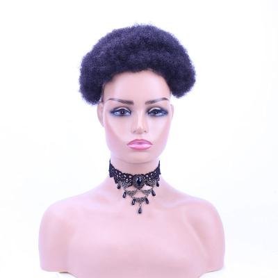 China Real Virgin Brazilian Afro Curly Human Hair Topper for Women Half Man Made Technique à venda