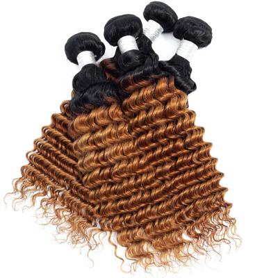 China Full Cuticle Ombre Deep Wave Hair Bundles The Perfect Blend of and Affordability for sale