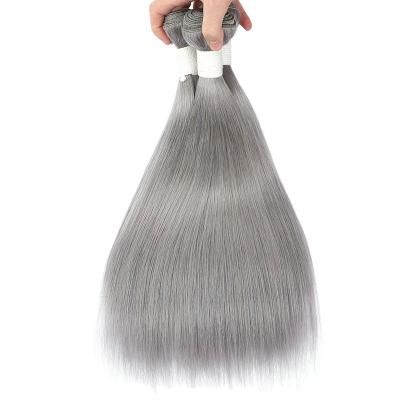 China Indias vírgenes crudas cuticular alineado gris grado 10A paquetes de cabello humano de la India Vendedor en venta