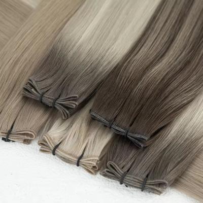 China Double Drawn 100% Human Hair Genius Weft Trend Russian Thin Invisible Hair Extensions for sale