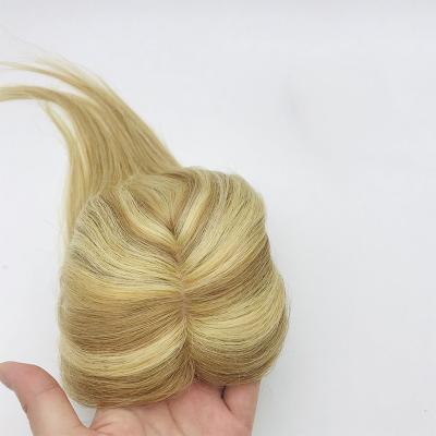 China 0.2KG Natural Blonde Hand Tied Weft Virgin Human Hair Topper for Women Brazilian Hair for sale