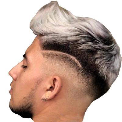 Китай Remy Hair Hand Tied Natural Ombre Salt And Pepper Gray Human Hair Pieces Toupee for Men продается