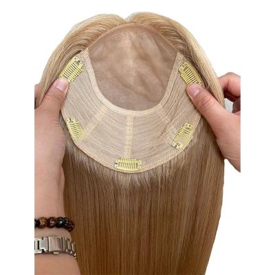 China Real Virgin Human Hair Toppers for Women Cuticle Aligned European Jewish Hair Pieces for sale