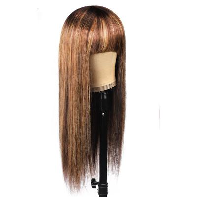 China None Lace Wigs 10-26 Inch P4/27 Women Wig Full Machine Made Human Hair Wigs With Bangs for sale