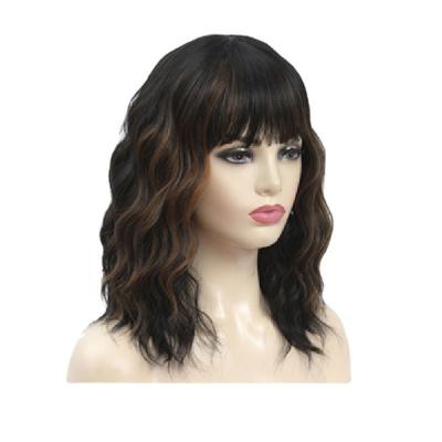 China None Lace Wigs Short Water Wave Brazilian Remy Human Hair BOB Wigs for Black Women for sale