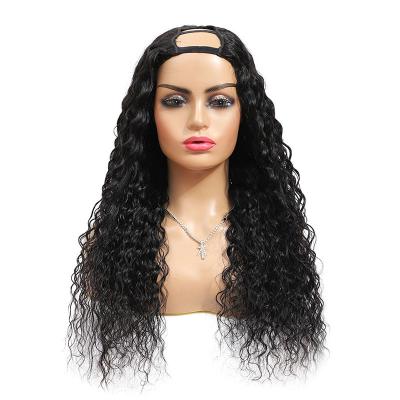 China Raw Indian Water Wave Curly U Part Wig with OEM ODM Service and 100% Top Human Hair for sale