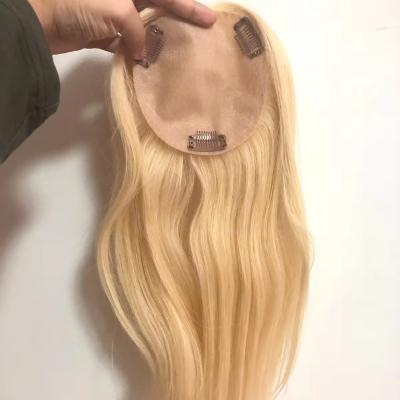 China Topper 100% de cabelo humano para mulheres Toupee base de seda natural em estilo reto à venda