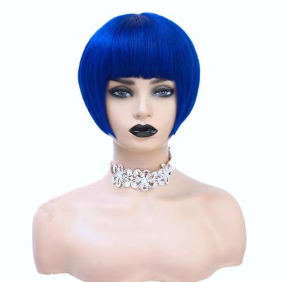 China Swiss Lace Base Material Remy Hair Virgin Silky Short Bob Cut Wigs For Women with 1 for sale