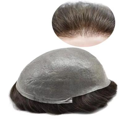 China Tinnige huid Toupee Voor mannen Europees haar met volledig gekleurde huid Te koop