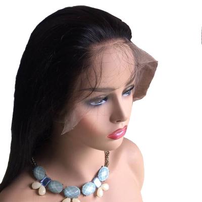 China 10-24inch Full Cuticle Natural Black Straight Full Lace Hand Made Human Remy Hair Wigs for sale