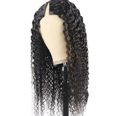 China Deep Wave Raw Curly Human Hair Wigs for Black Women Small/Large/Average Size 8-32inch for sale