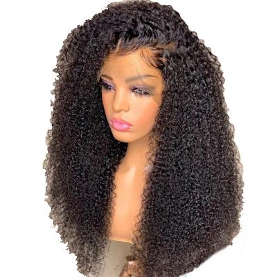 Cina HD Swiss Lace Front Mongolian Peruvian 13x4 Afro Kinky Curly Human Hair Parrucca con capelli da bambino in vendita