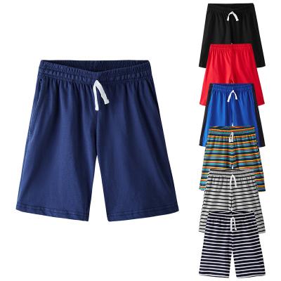 China Casual Anti-pilling Pants Toddler Boys Summer Soft Cotton Knit Tank Top Shorts Stripe Elastic Waist Boys Shorts for sale