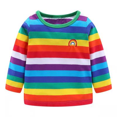 China Anti-pilling Kids Shirts Boys Halloween Rainbow T-shirts Long Sleeve T-shirts for Toddler Kids Boys Girls for sale