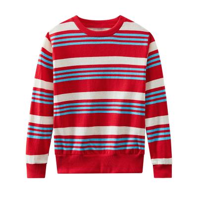 China Anti Shrink Kids Knit Crewneck Pullover Sweatshirts Cute Kids Boys Girls Stripes Sweater for sale