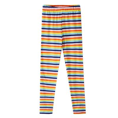 China Anti-pilling 2021 drop shipping custom design fashion rainbow color stripped kids girls legging for sale