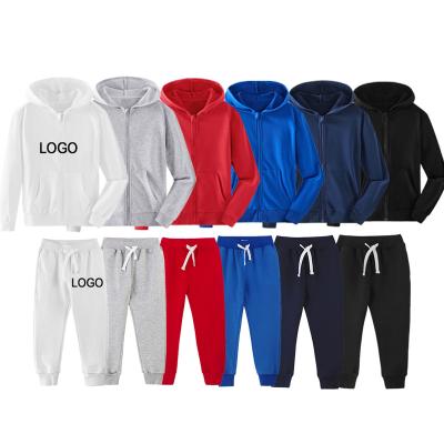 China Wholesale Anti-wrinkle Boy Kids Zipper Hoody Clothing Sets Different Size For Toddler Sportswear Choice Two-Piece Loose Suits for sale