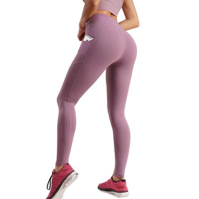 China 2021 Athleisure Gym Sport Wear New Design Women Breathable Custom Yoga Pants High Waist Fitness Gaiters With Pockets for sale