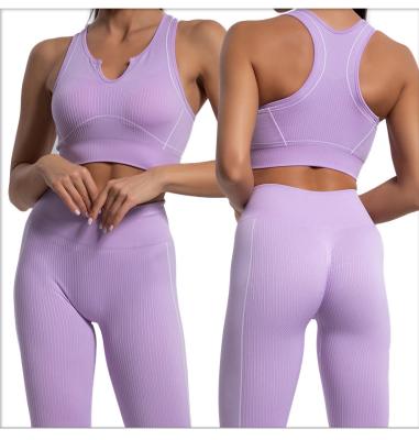 China Seamless Women's Yoga Leggings Bra Yoga Set Sustainable Sports Set Gym Fitness Wear Seamless for sale