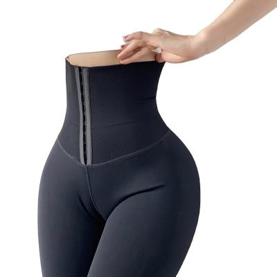 China OEM Breathable Control Amazon Waist Cincher Corset Gaiters Waist Trainer 2021 LogoTummy Seamless Sport Yoga Pants Sportswear for sale