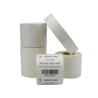 China Custom Waterproof Synthetic Labels Rolls Paper Sticker Waterproof For Office Consumables for sale