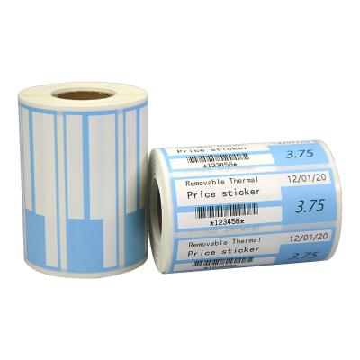 China Scratch-off Customized Supermarket Shelf Retail Price Waterproof Roll Printed Label Direct Thermal Removable Adhesive Sticker for sale