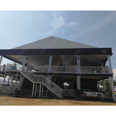 China Luxury Aluminum Party/Double Decker Party Tent With Flooring Wedding/Banquet/Ceremony Frame and Balcony for sale