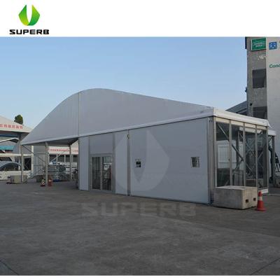 China Exhibition/Celebration/Parties/Events Arch Aluminum Alloy Frame Giant Tent With Air Conditioner For Telecom Superbtent Dome Structure for sale