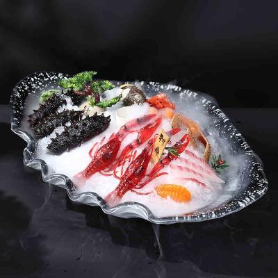 China Japanese Western Food Salmon Seafood Sushi High-End Ceramic Matt Multicolor Dry Ice Viable Creative Dish Sashimi Restaurant Plate for sale