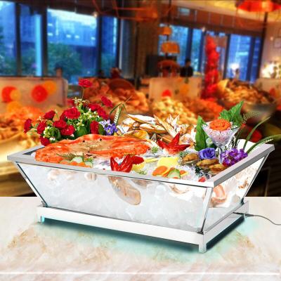 China Viable Colorful Led Acrylic Ice Bucket Seafood Chilled Light Beer Serving Tray Cooler Tank, Seafood Bucket, Led Ice Bucket, Beer Cooler for sale