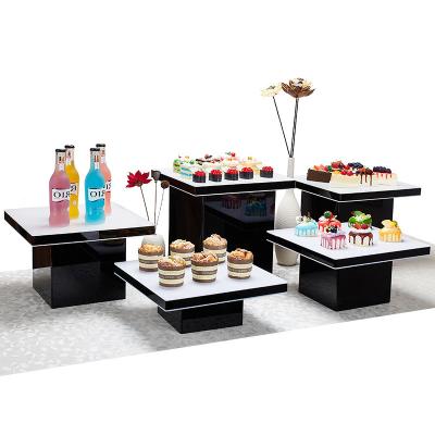 China 2022 New Modern Desgin Dessert Table Set Buffet Cake Snack Display Stand Display Riser Acrylic Cupcake Dessert for sale